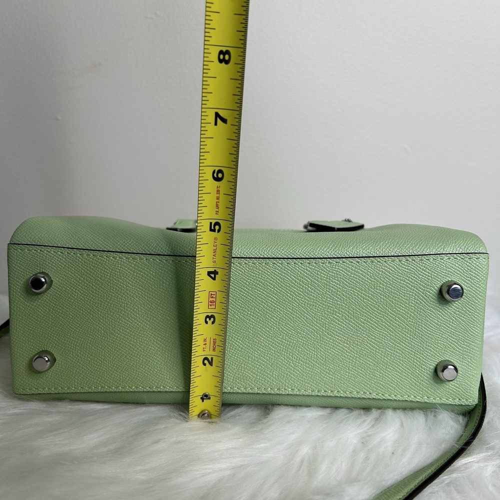Coach Mini Darcie Carryall Pistachio Green Crossgrain Leather Satchel Excellent - Picture 14 of 14